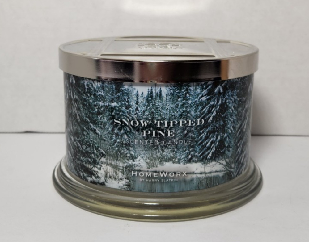HomeWorx Harry Slatkin Snow Tipped Pine Large 4-Wick Candle 18 oz Alpine Juniper